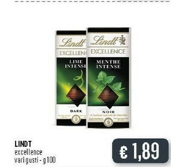 Lindt Excellence Poire Intense Noir 100 G(ml)