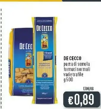 Deco Supermercati De Cecco Spaghettini 500 G(ml) offerta