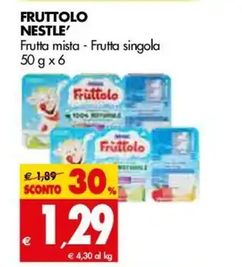 Tigros Nestlé Fruttolo 50g x 6 offerta