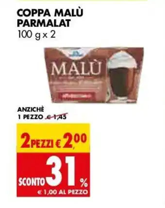 Tigros Parmalat Malù Coppa 100g x 2 offerta
