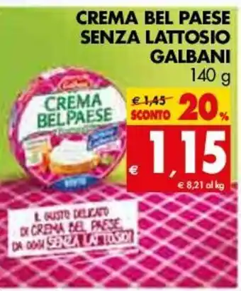 Tigros Galbani Crema Bel Paese Senza Lattosio 140g offerta