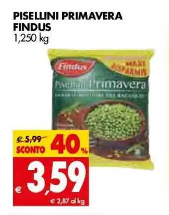 Tigros Findus Pisellini Primavera 1,250kg offerta