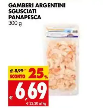 Tigros Panapesca Gamberi Argentini Sgusciati 300g offerta