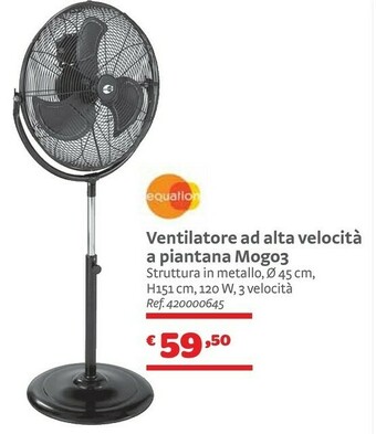 Bricocenter Equation Ventilatore Ad Alta Velocità A Piantana Mogo3 offerta