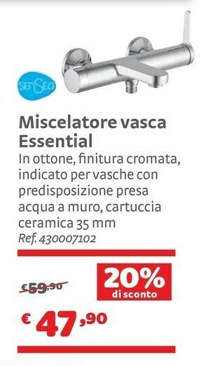 Bricocenter Sensea Miscelatore Vasca Essential offerta