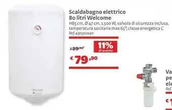 Scaldabagno Elettrico 80 Litri Welcome