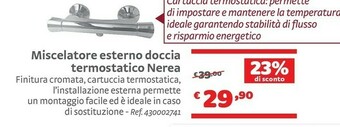 Bricocenter Miscelatore Esterno Doccia Termostatico Nerea offerta