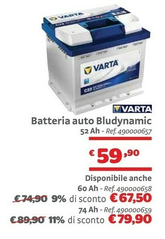Bricocenter Varta Batteria Auto Bludynamic offerta