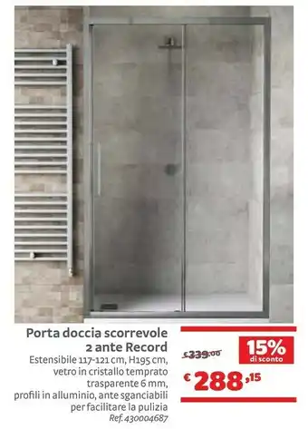 Bricocenter Porta Doccia Scorrevole 2 Ante Record offerta