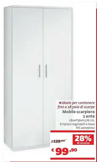 Bricocenter Mobile Scarpiera 2 Ante offerta