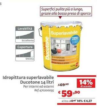Ducotone Idropittura Superlavabile 14 Litri