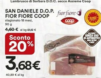 Coop San daniele Prosciutto San Daniele offerta