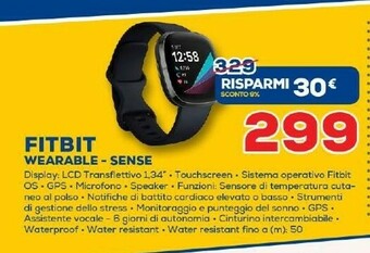 Fitbit Sense AMOLED Grafite GPS (satellitare)
