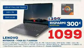 Euronics Lenovo Notebook Yoga Sli 7 14are05 offerta