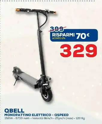 Euronics Qbell Monopattino Elettrico QSPEED offerta