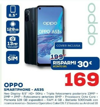 Euronics Oppo A53s 16,5 Cm (6.5") Doppia SIM ColorOS 7.2 4G USB Tipo-C 4 GB 128 GB 5000 MAh Nero offerta