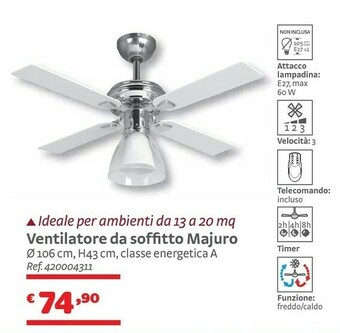 Bricocenter Ventilatore Da Soffitto Majuro offerta