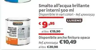 Bricocenter Luxens Smalto All'Acqua Brillante Per Interni 500ml offerta