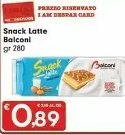 Despar Balconi Snack Latte offerta
