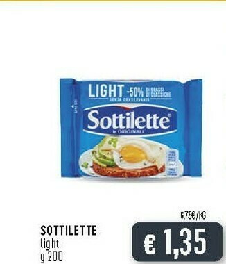 Deco Supermercati Mondelez Sottilette Le Originali Light 200 G(ml) offerta