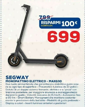 Euronics Ninebot by segway Ninebot KickScooter MAX G30 Powered By Segway offerta