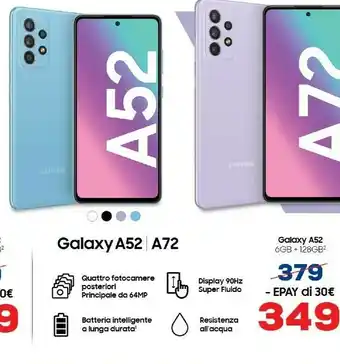 Euronics Samsung Galaxy A52 128 GB Display 6.5” FHD+ Super AMOLED Awesome White offerta