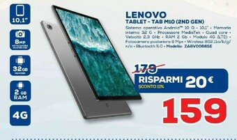 Euronics Lenovo Tablet Tab M10 offerta