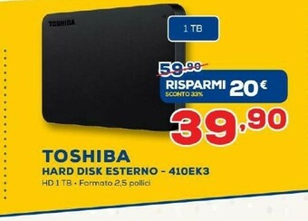 Euronics Toshiba Hard Disk Esterno - 410EK3 offerta
