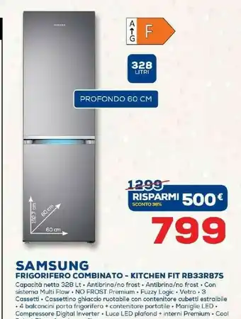 Euronics Samsung Frigorifero Combinato Kitchen Rb33r875 offerta