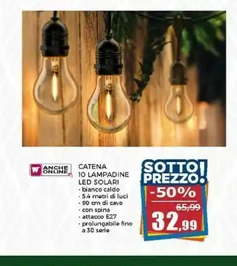 Happy Casa Happy Casa Catena 10 Lampadine Led Solari offerta