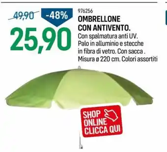 Cfadda 976256 Ombrellone Con Antivento 220 cm offerta