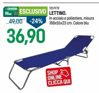 Cfadda 1051978 Lettino 188x55x23 cm offerta