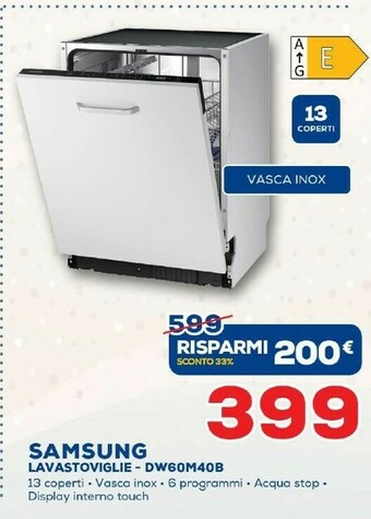 Euronics Samsung DW60M40B offerta