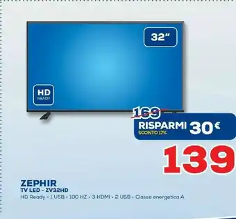 Euronics Zephir ZE32HD TV 81,3 Cm (32") WXGA Nero offerta