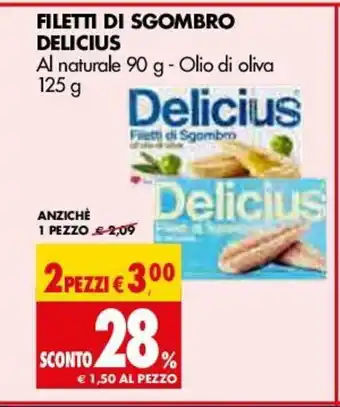 Tigros Filetti Di Sgombro Delicius 90g offerta