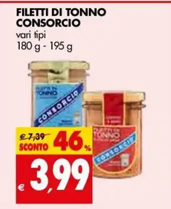 Tigros Filetti Di Tonno Consorcio 180g-195g offerta