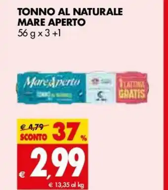 Tigros Tonno Al Naturale Mare Aperto 56g x 3 +1 offerta