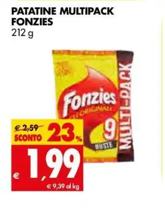 Tigros Patatine Multipack Fonzies 212g offerta