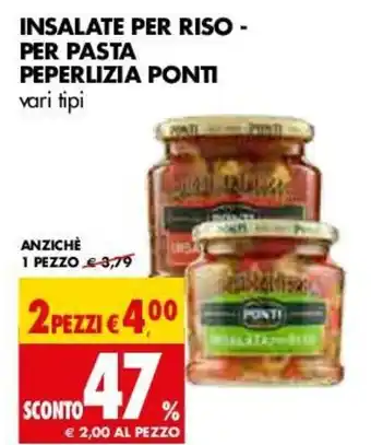 Tigros Insalate Per Riso Per Pasta Peperlizia Ponti vari tipi offerta
