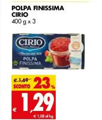 Tigros Polpa Finissima Cirio 400g x 3 offerta