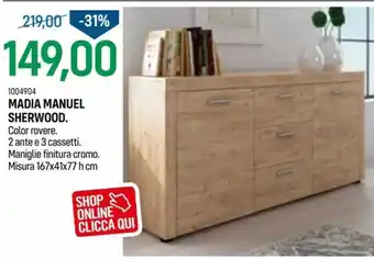 1004904 Madia Manuel Sherwood 167x41x77 h cm