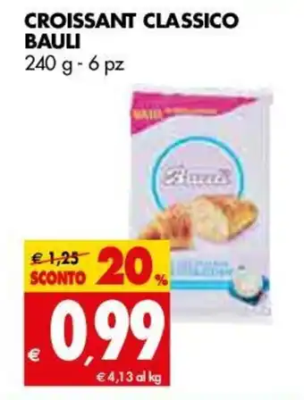 Tigros Croissant Classico Bauli 240g - 6 pz offerta
