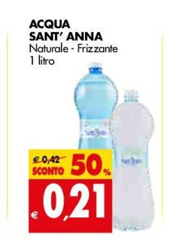 Tigros Acqua Sant' Anna Naturale - Frizzante 1 litro offerta
