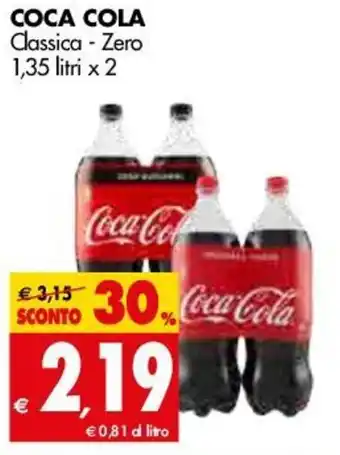 Tigros Coca Cola Classica - Zero 1,35 litri x 2 offerta