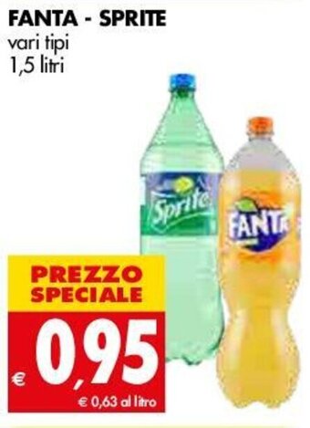 Tigros Fanta - Sprite vari tipi 1,5 litri offerta