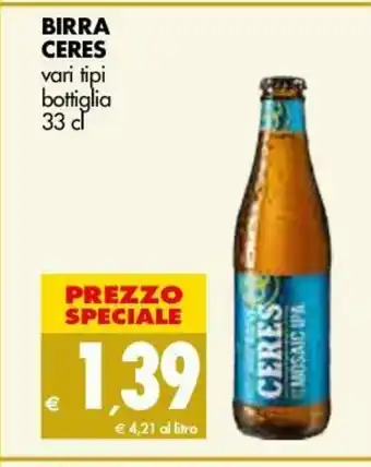Birra Ceres vari típi bottiglia 33cl