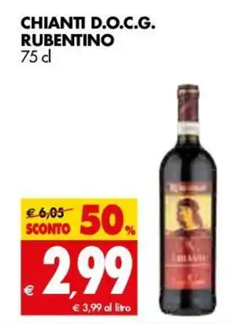 Tigros Chianti D.O.C.G. Rubentino 75cl offerta