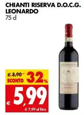 Tigros Chianti Riserva D.O.C.G. Leonardo 75 cl offerta