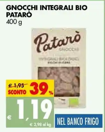 Tigros Gnocchi Integrali Bio Patarò 400g offerta