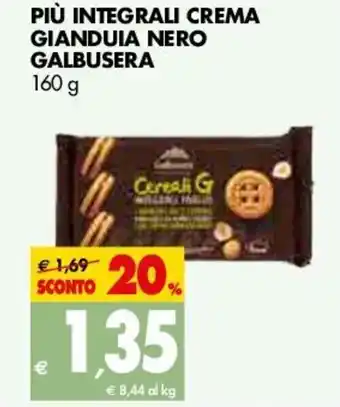 Tigros Più Integrali Crema Giandula Nero Galbusera 160g offerta
